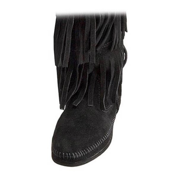 Minnetonka 3-Layer Black Fringe Boot size 7 - Picture 2 of 6